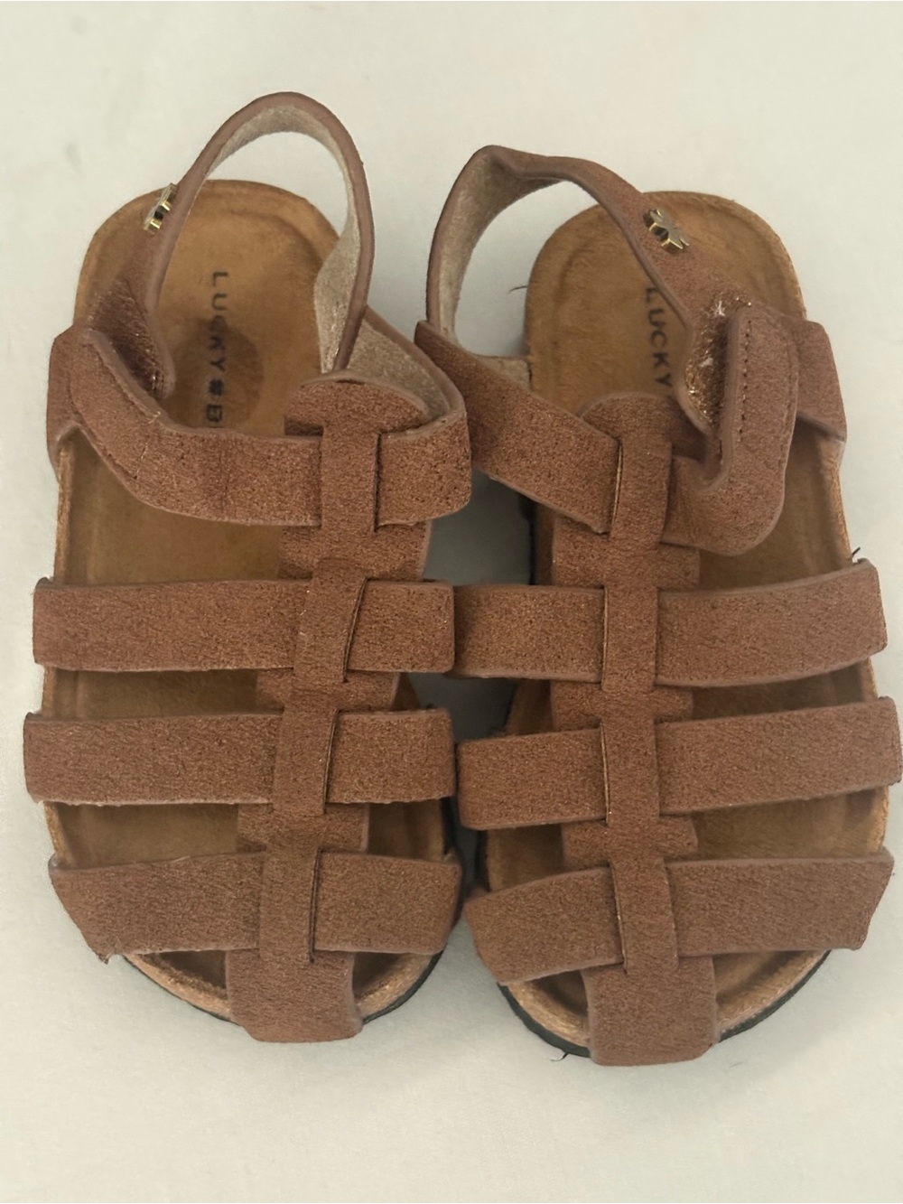 Lucky Brand Kids Tan Suede Strappy Sandals